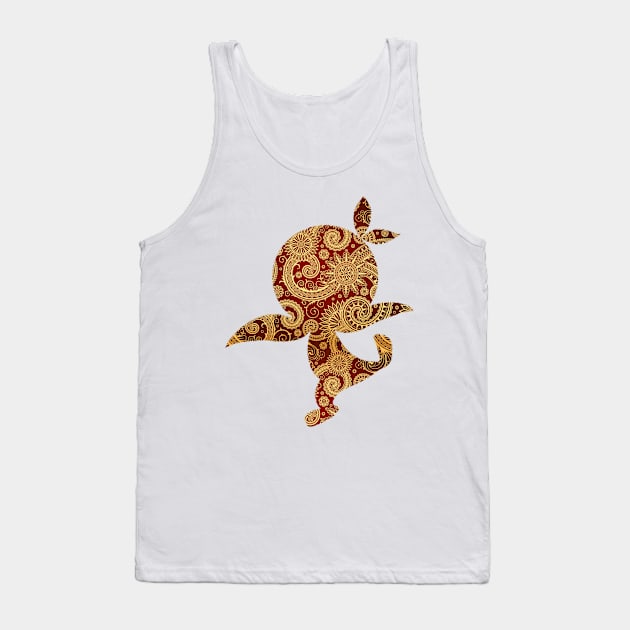 Paisley Orange Bird Tank Top by ijsw